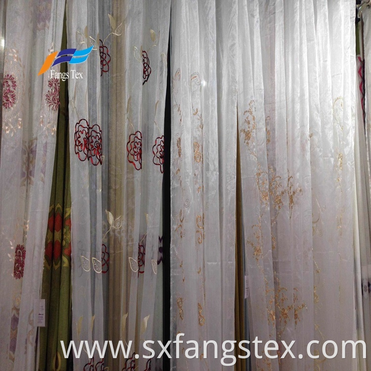 Textile Factory Embroidered Fabric Window Voile Curtain 2
